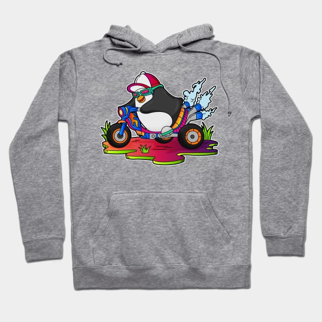 Penguin as Biker with Motorcycle Hoodie by Markus Schnabel